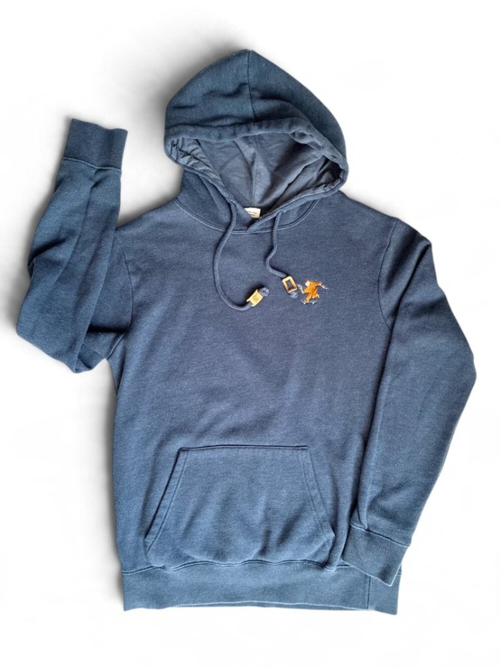 Tentree Bigfoot Hoodie Skateboarding Sasquatch Organic Cotton - S - Navy Blue